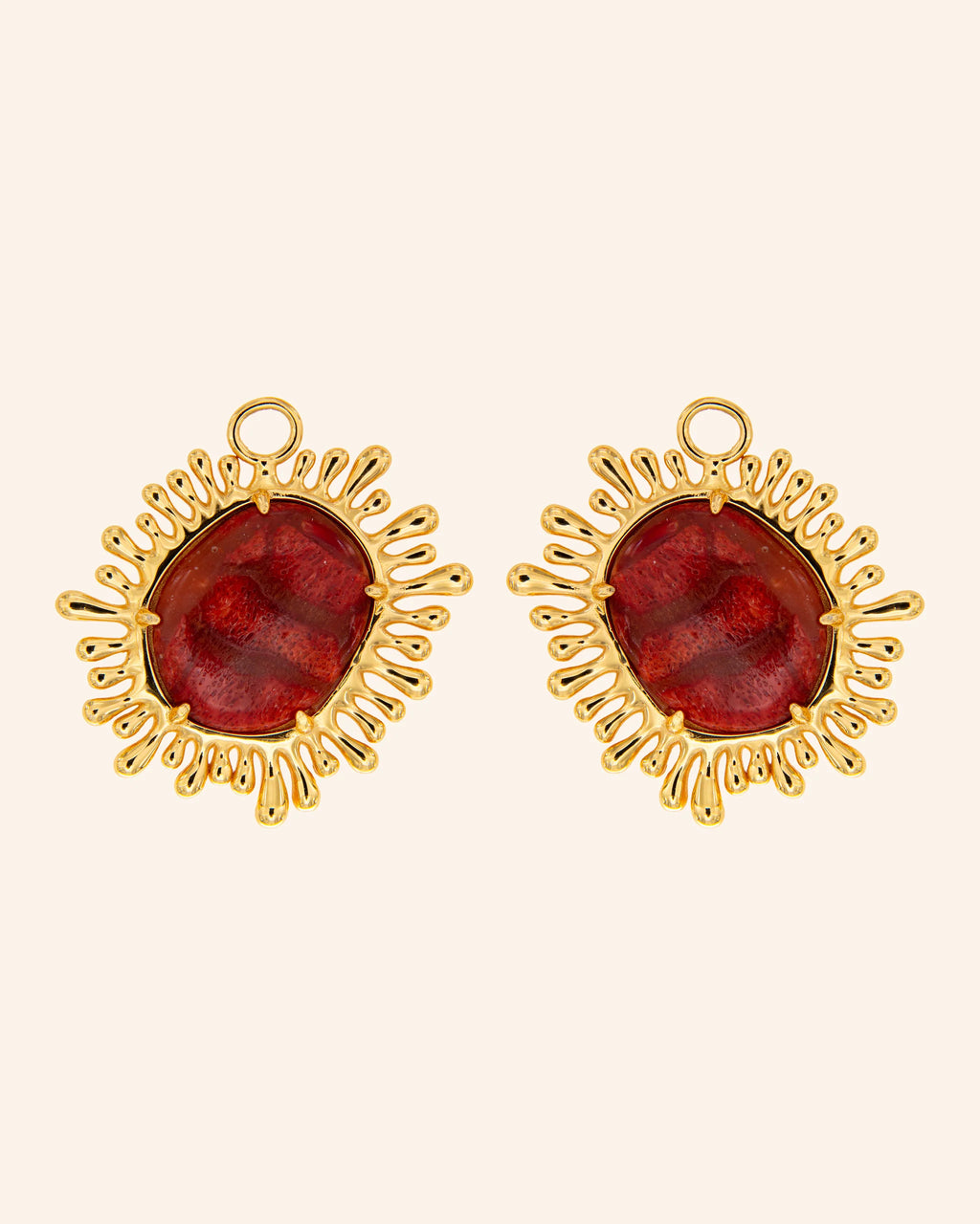 Colgantes Sol XL Coral Rojo