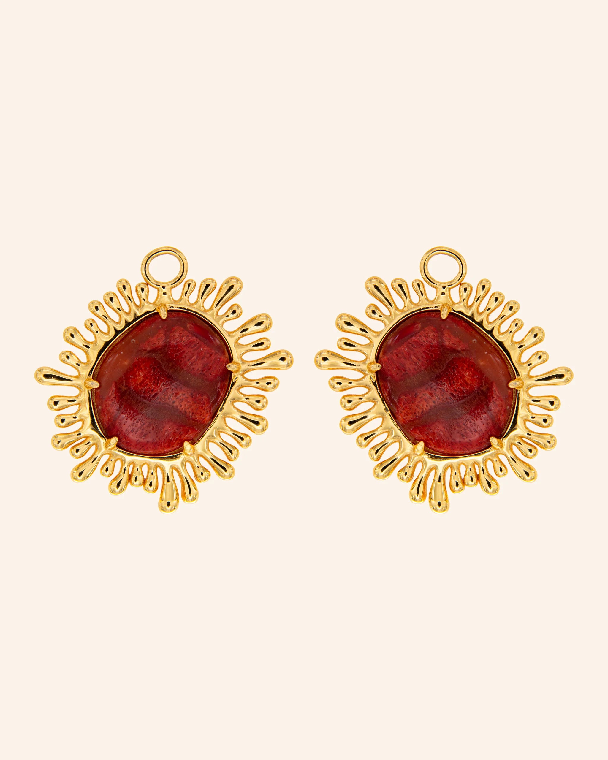Colgantes Sol XL Coral Rojo