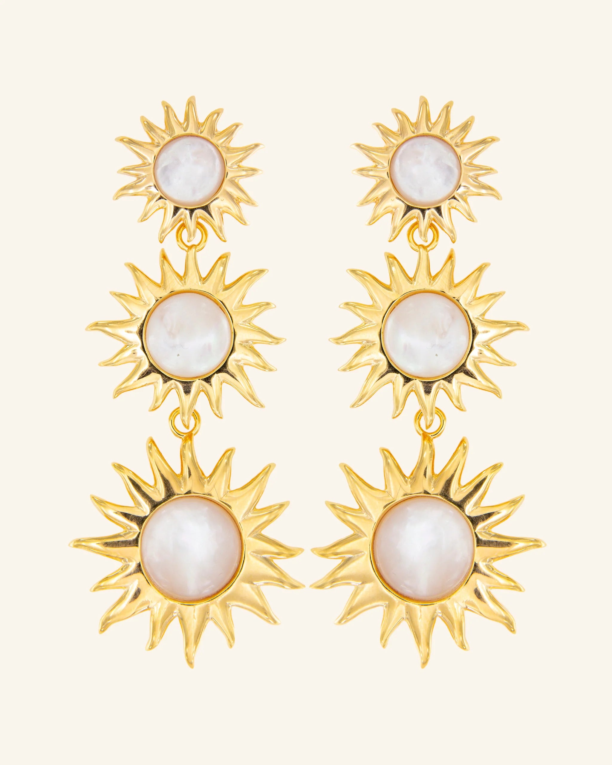 Colgantes Sol Fascinante Final Madreperla Blanca