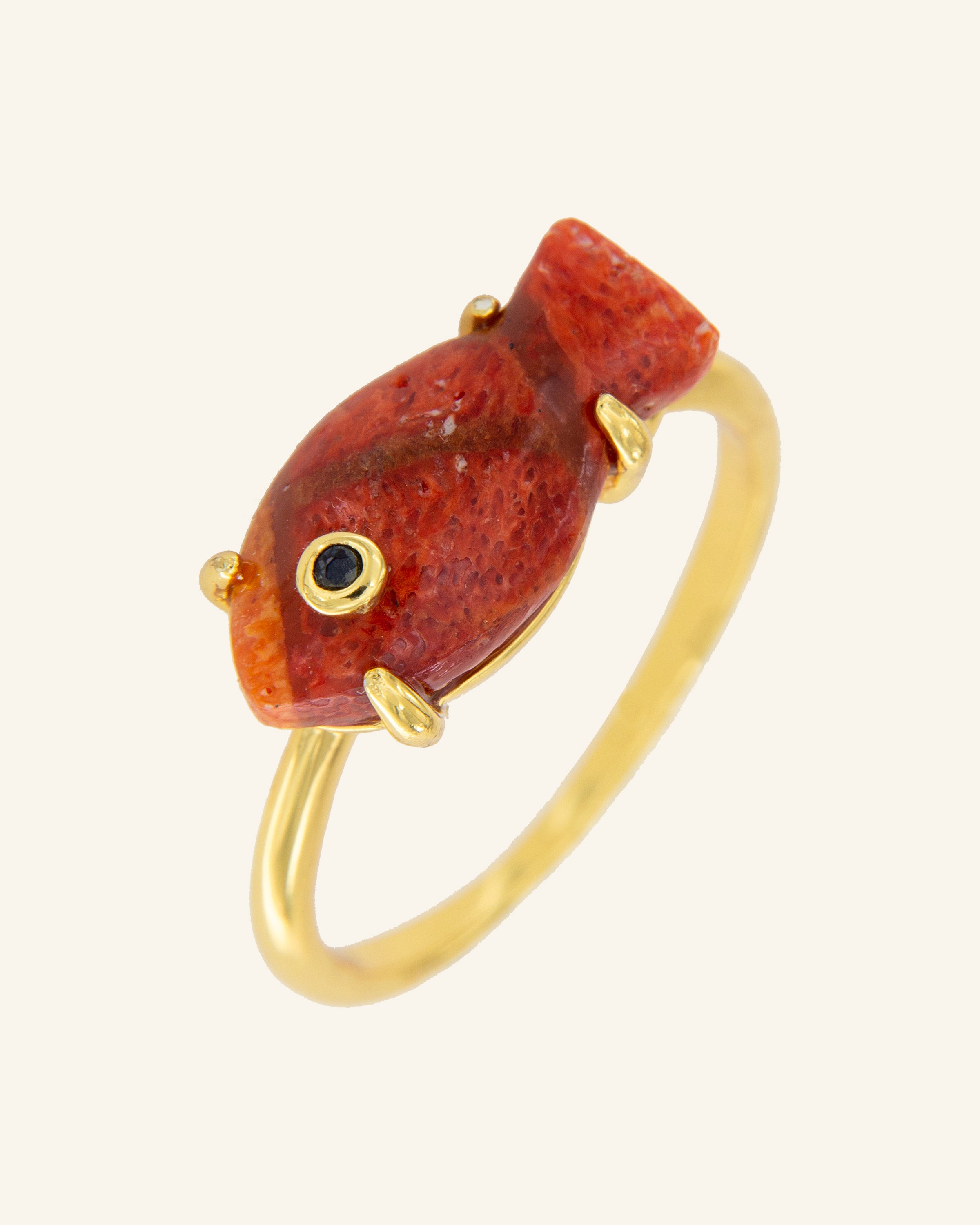 Anillo Marea Coral Rojo