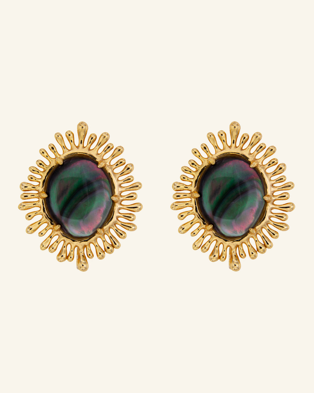 Pendientes Sol con Madreperla negra