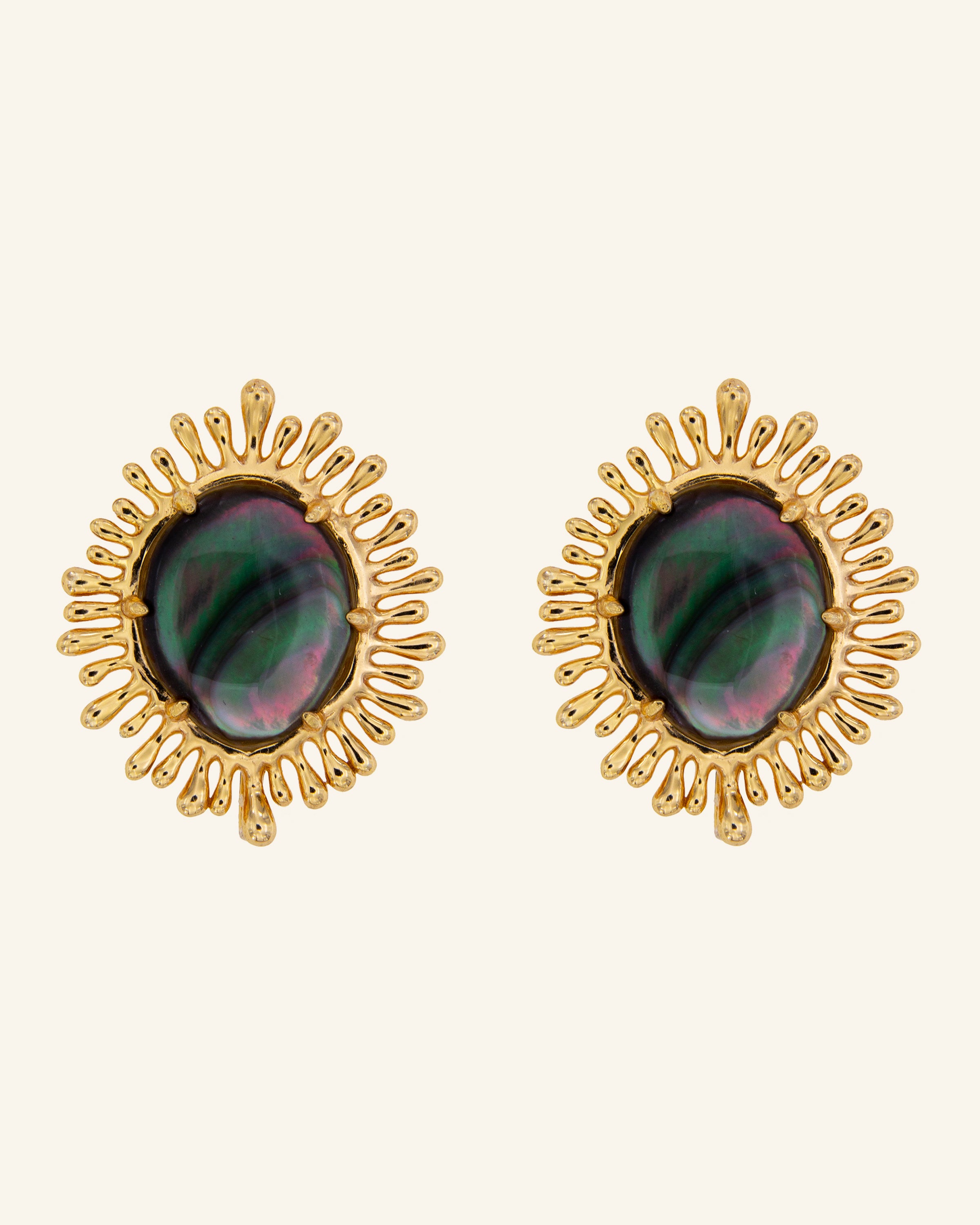 Pendientes Sol con Madreperla negra