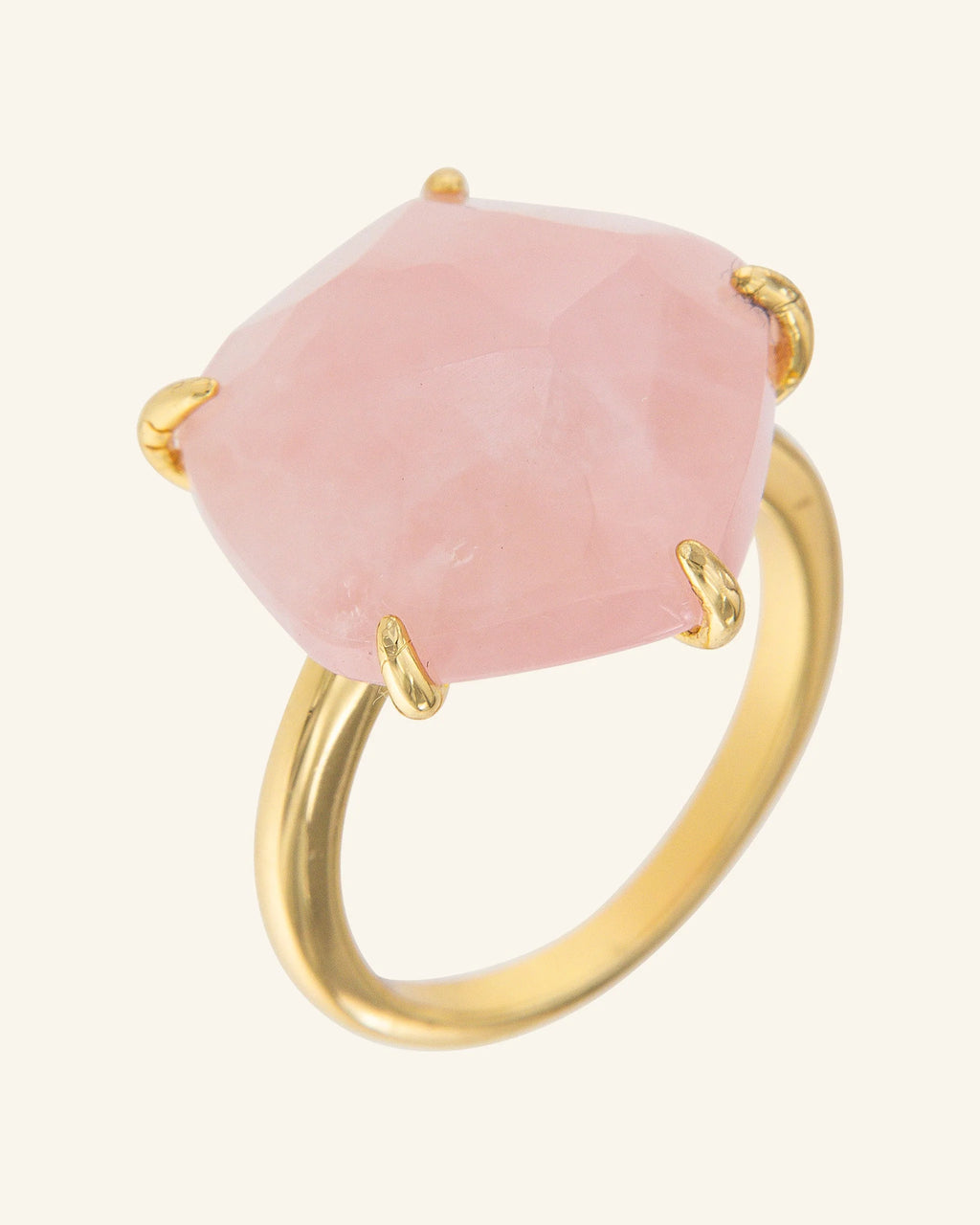 Anillo Papiro con cuarzo rosa