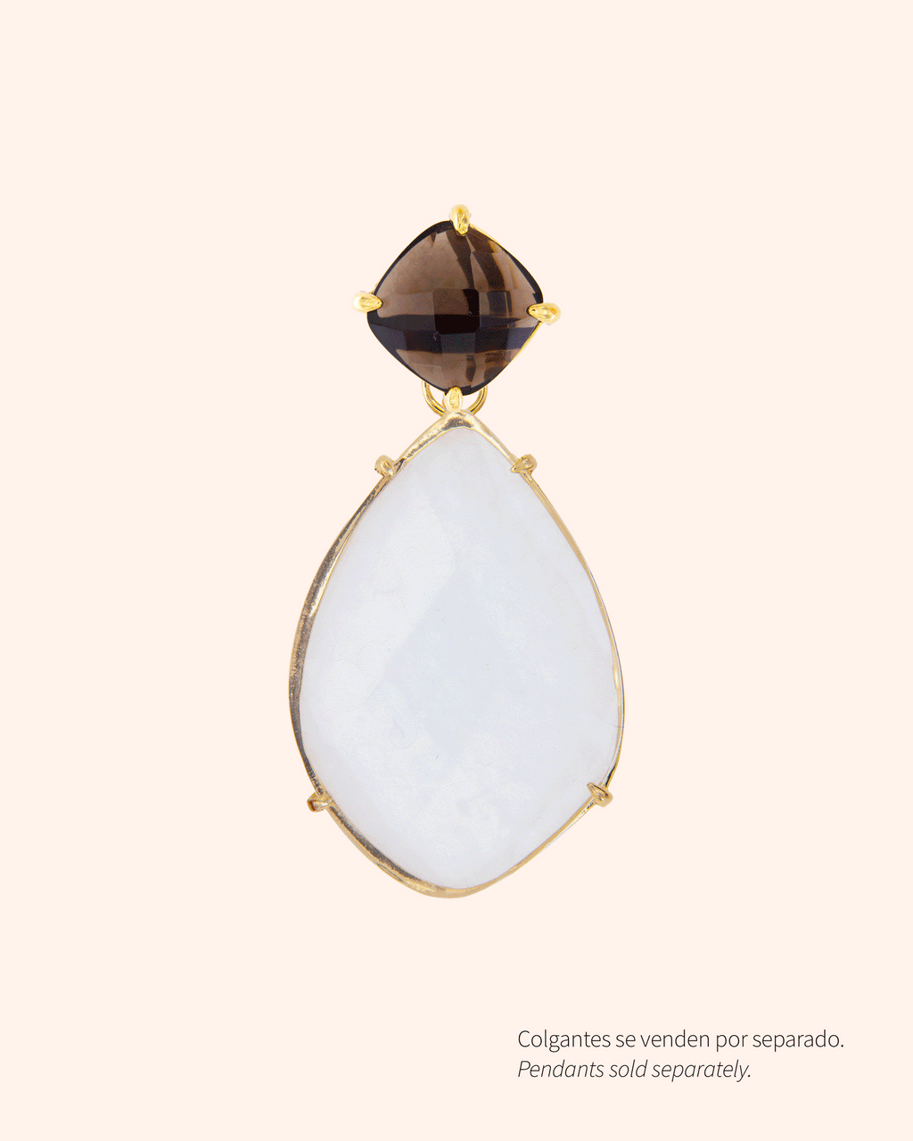 Pendientes Big Candy con cuarzo fumé