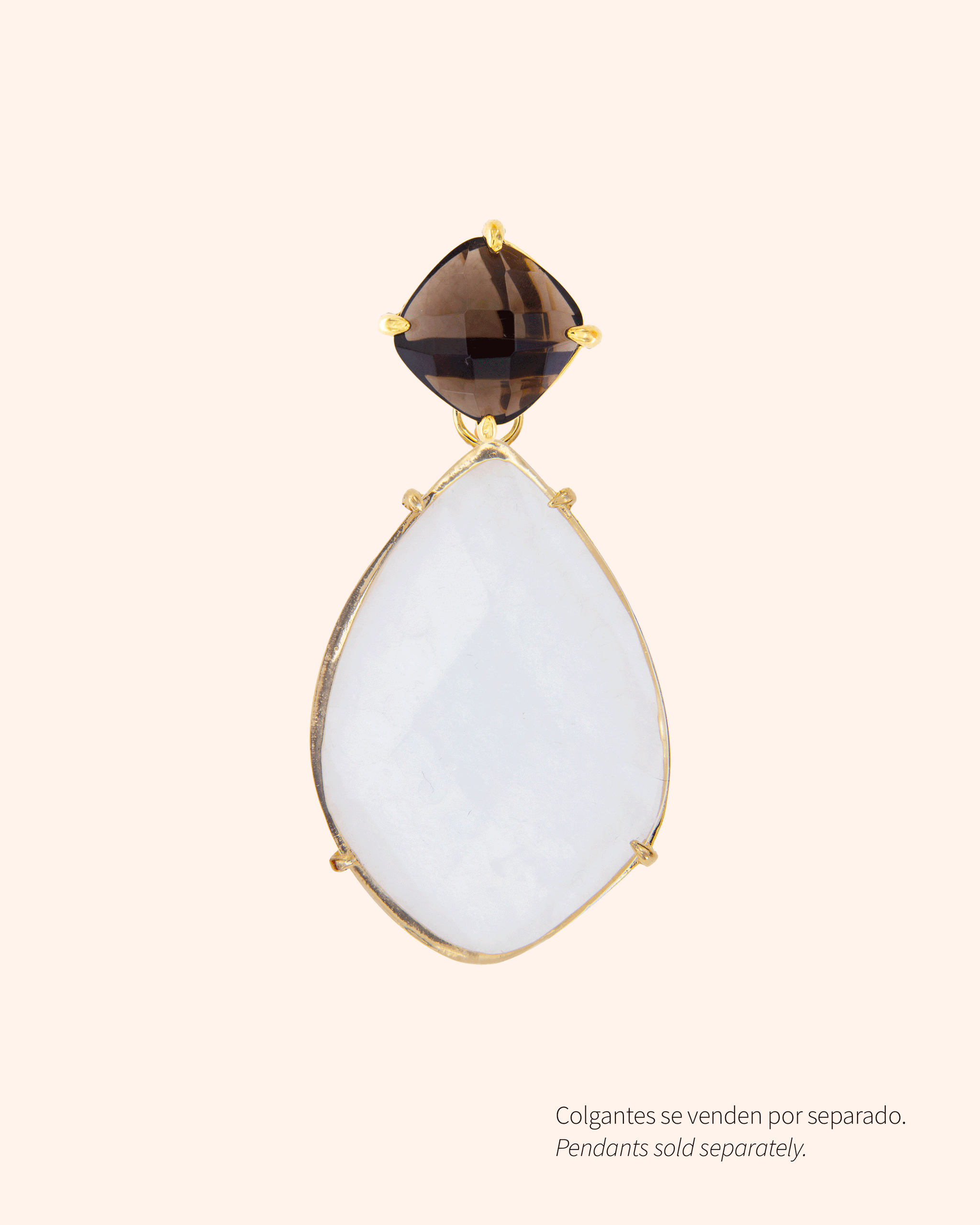 Pendientes Big Candy con cuarzo fumé