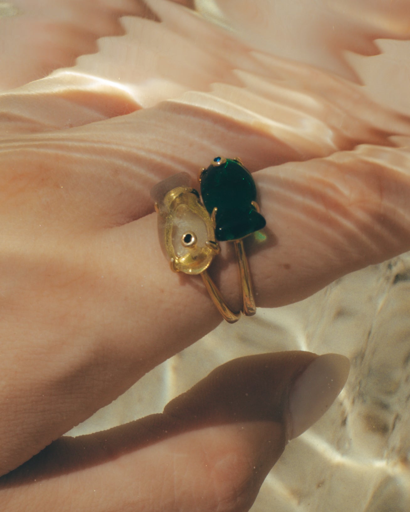 Anillo Marea Fluorita verde