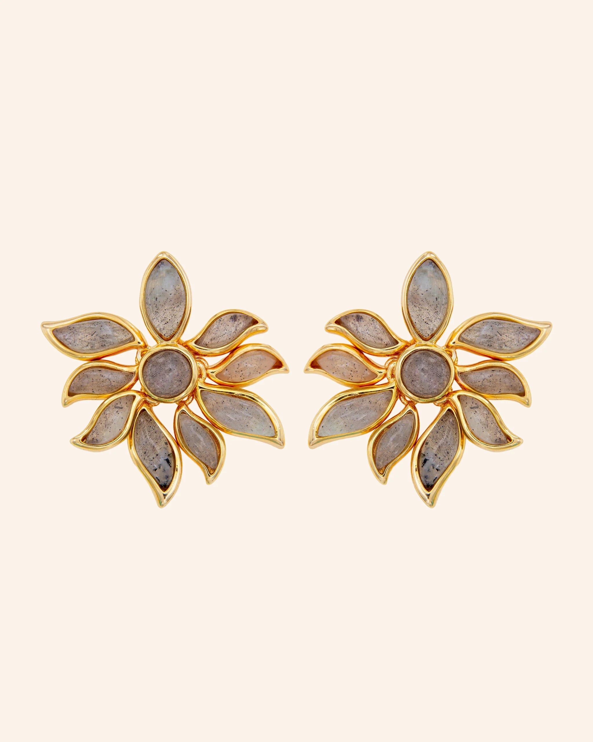 Pendientes Mandragora de Labradorita y cuarzo
