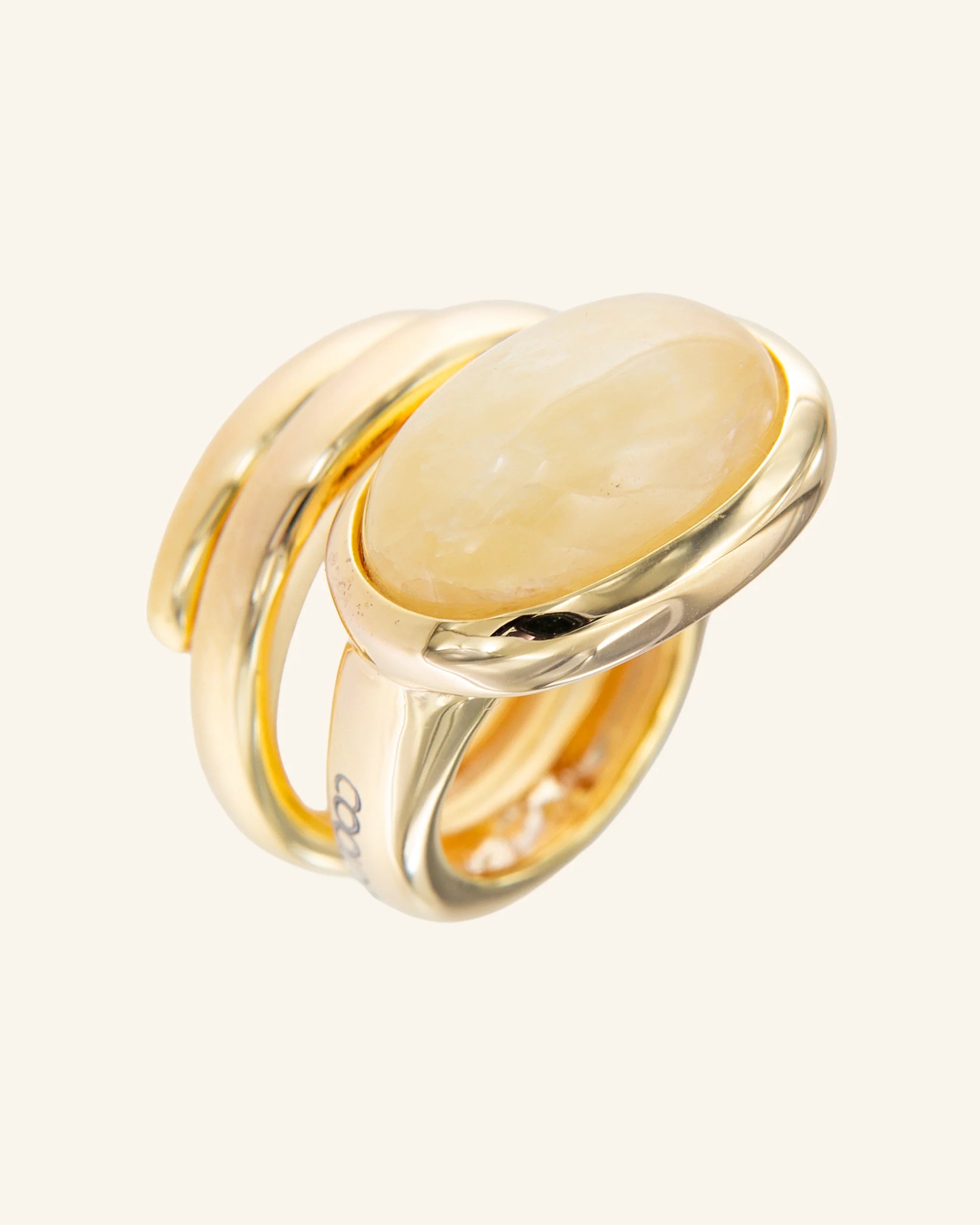 Anillo Renacuajo Calcita melocotón