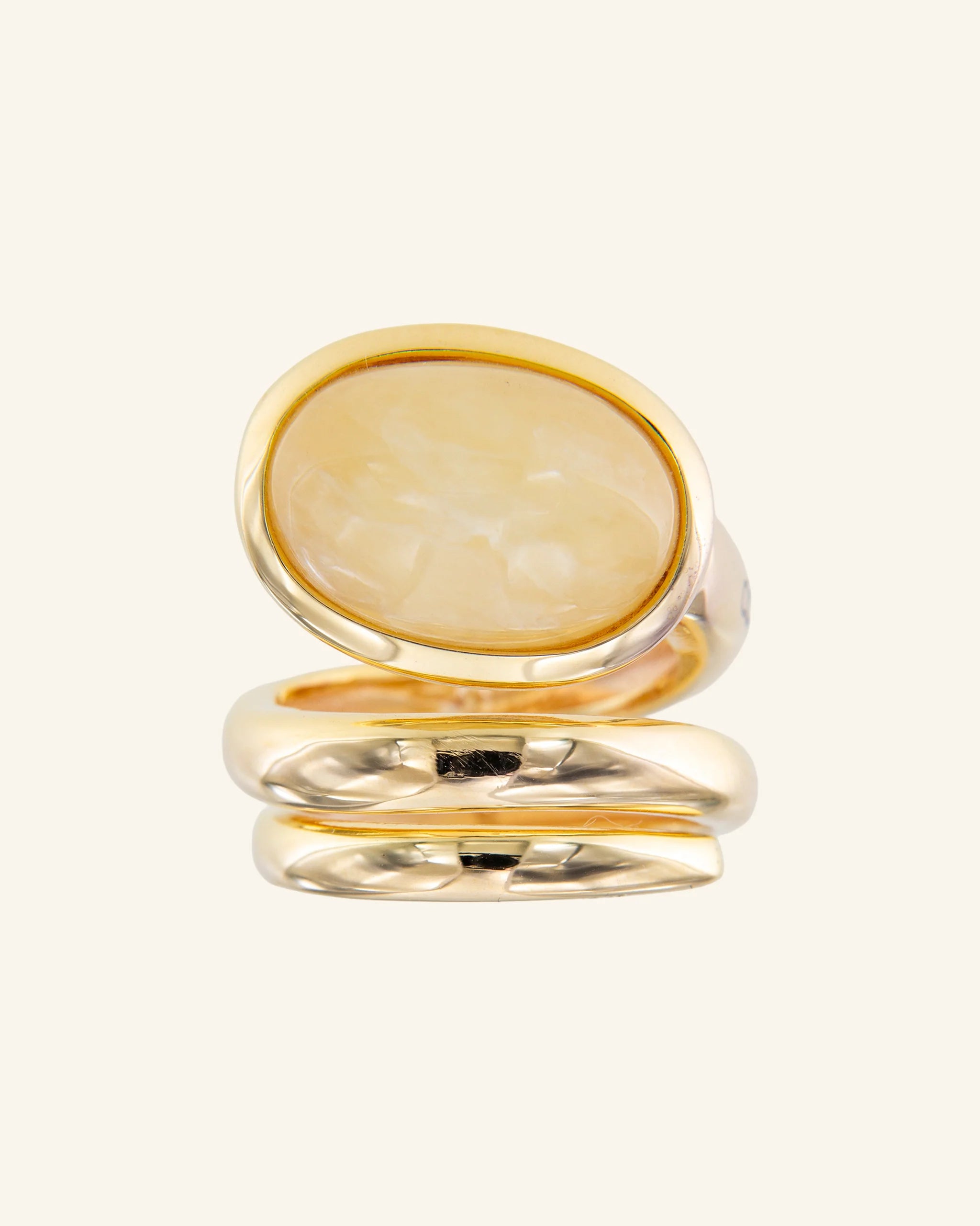 Anillo Renacuajo Calcita melocotón