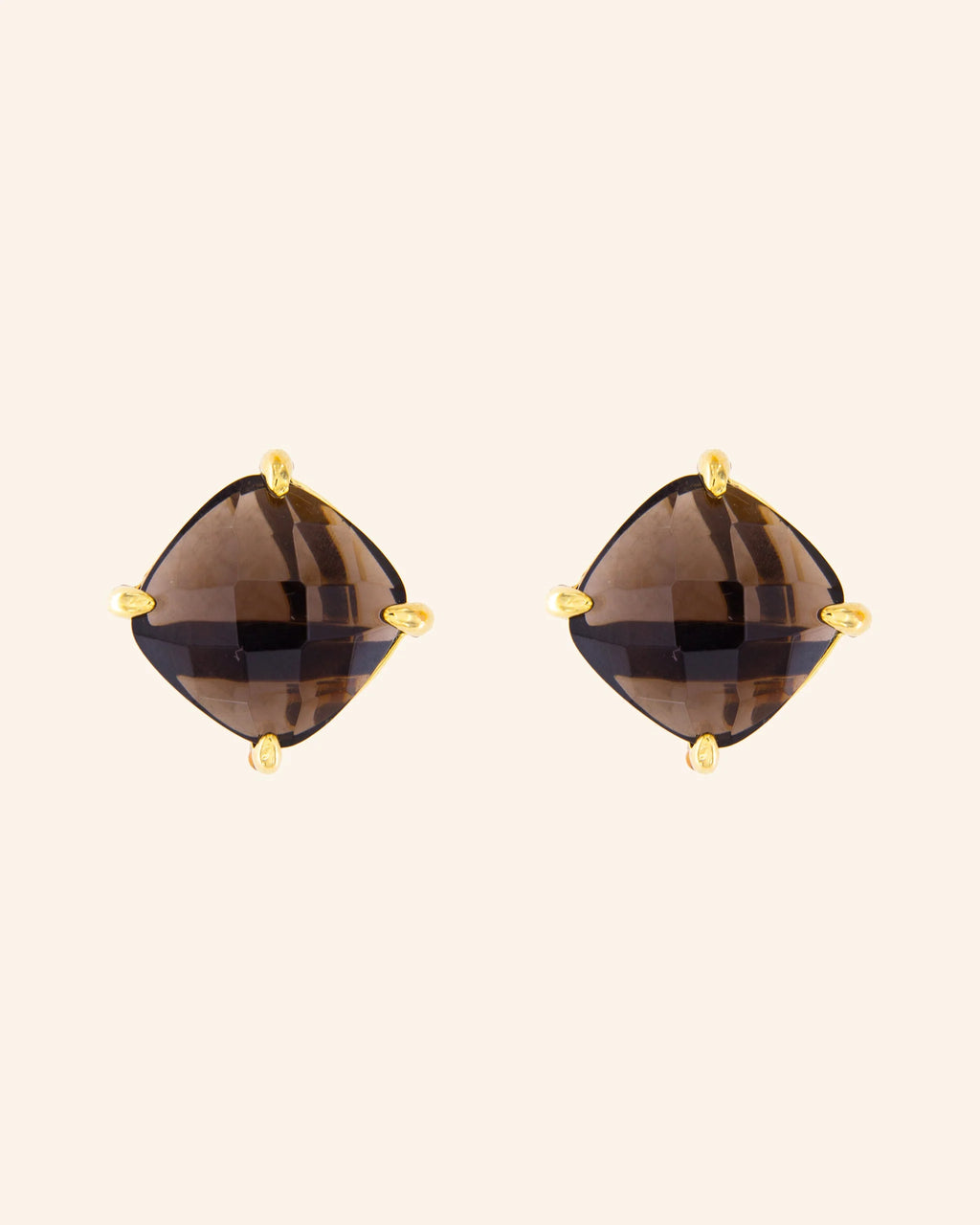 Pendientes Big Candy con cuarzo fumé