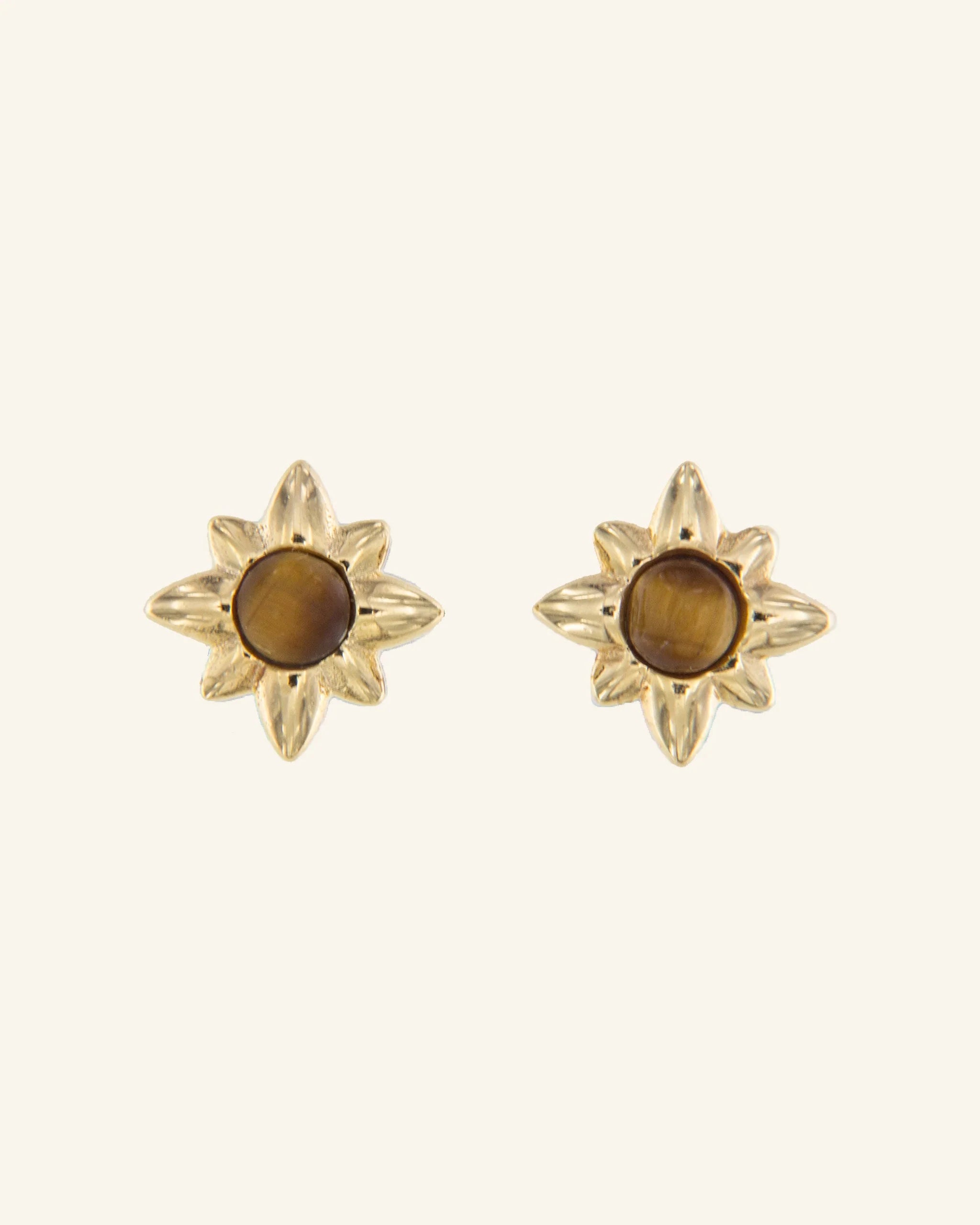 Pendientes Estrella Minor con Ojo de Tigre