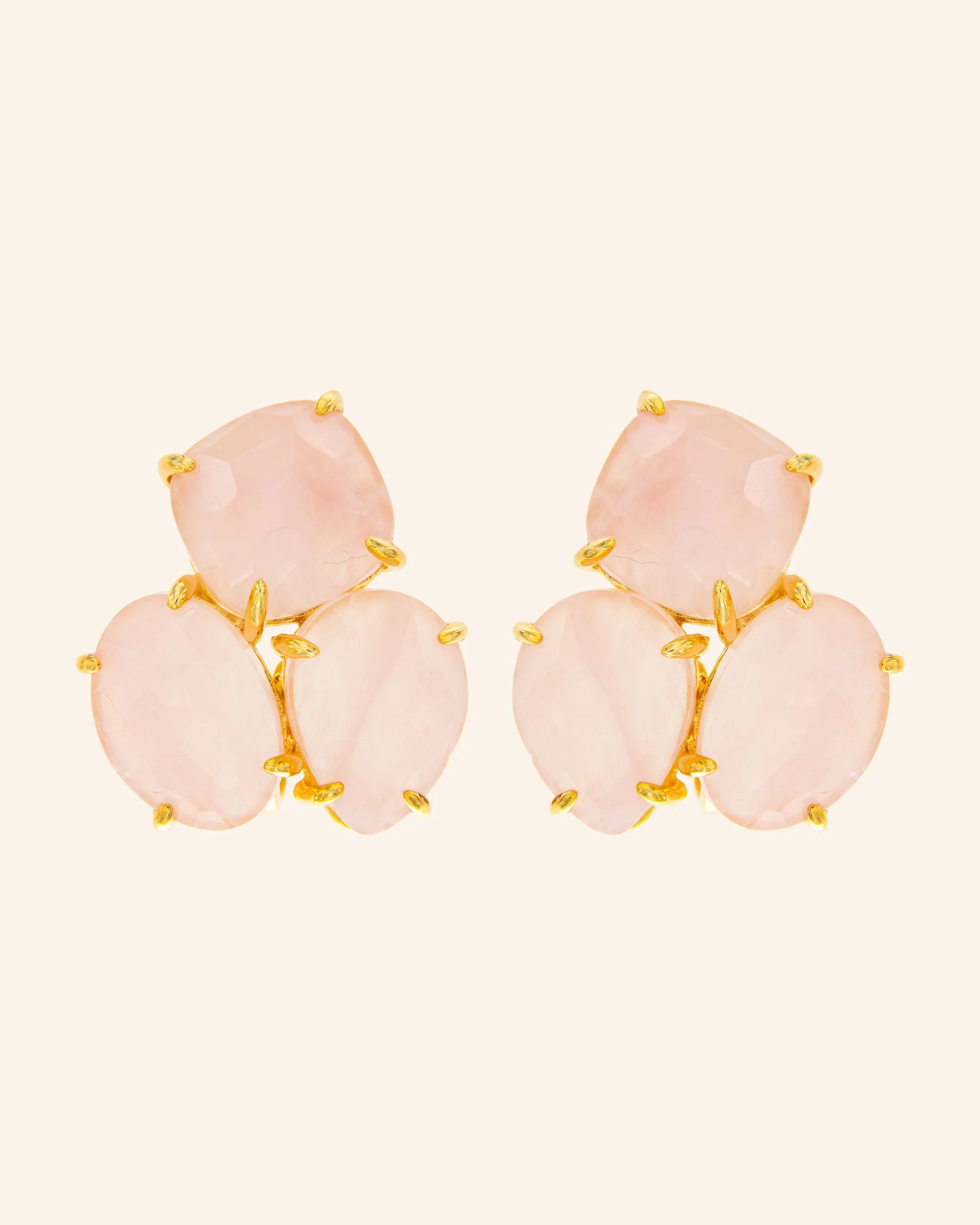 Pendientes Kraz con cuarzo rosa