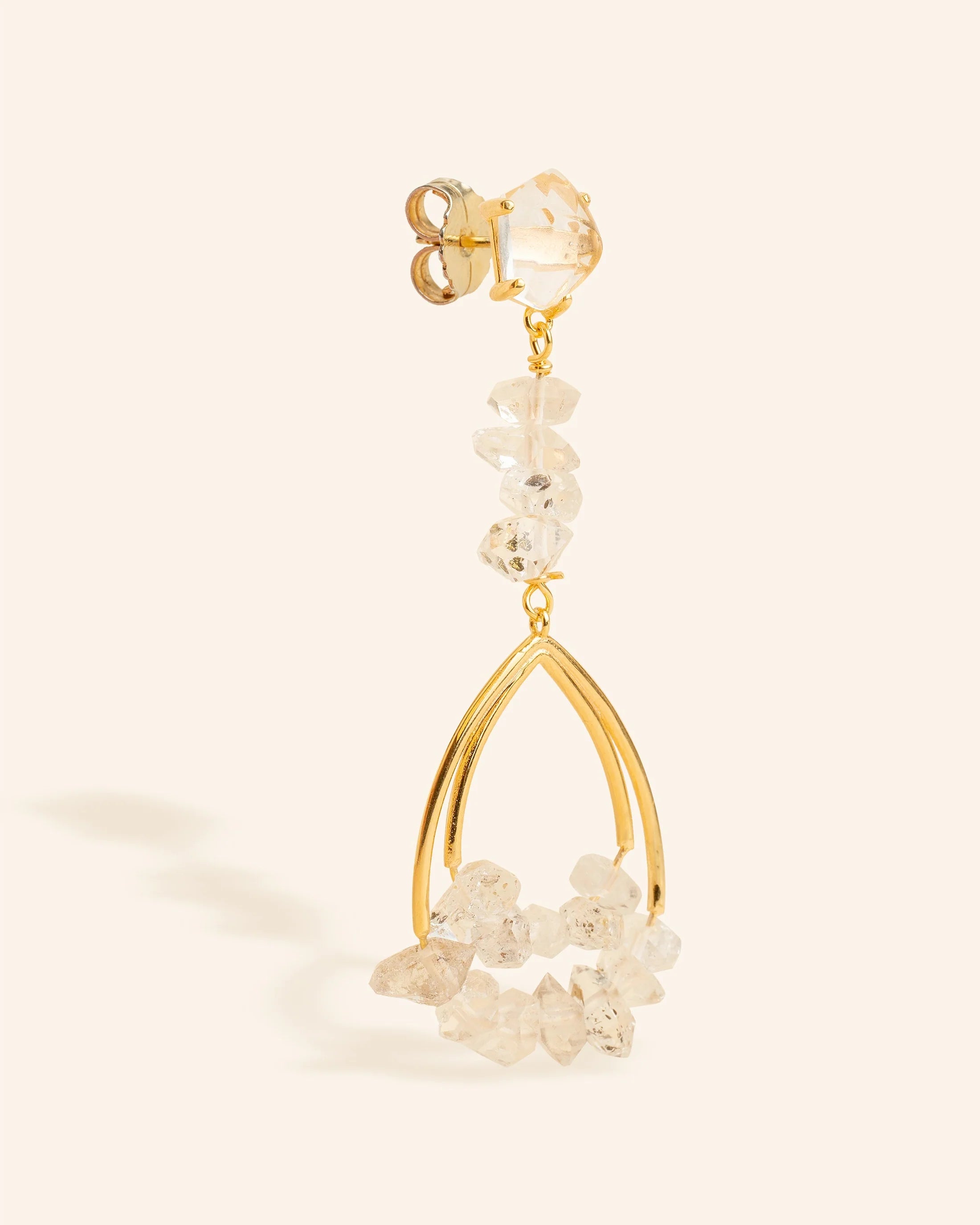 Pendientes Vinson con cuarzo herkimer