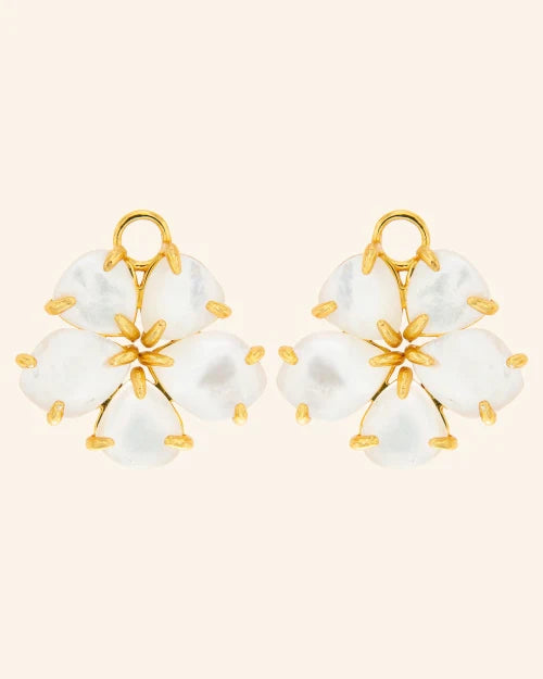 Colgantes Hibiscus Intermedios Madreperla Blanca