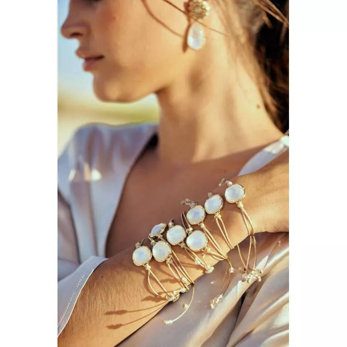 Pulsera Bizancio con Madreperla Blanca