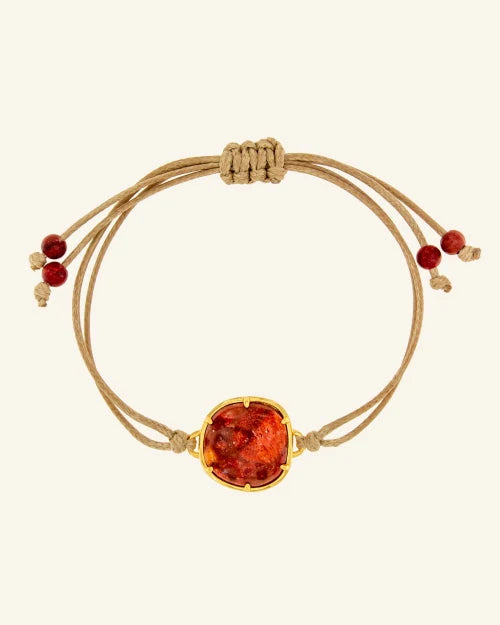 Pulsera Bizancio con Coral Rojo